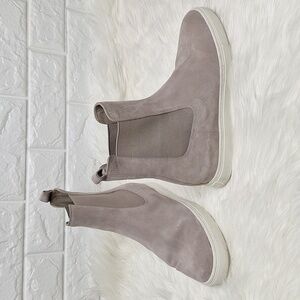 VINCE Grey Suede Water Repellent Chelsea Boot Norman High Top Sneaker